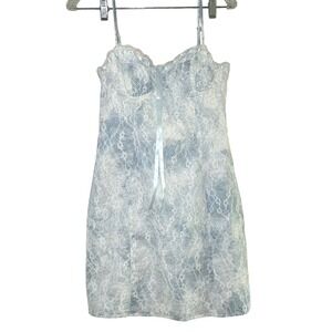 KESTAN Caroline Dress Mini Blue Lace Sleeveless Party Cocktail Women's Medium